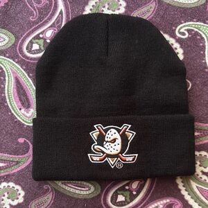 Anaheim Ducks Beanie Stadium give away.